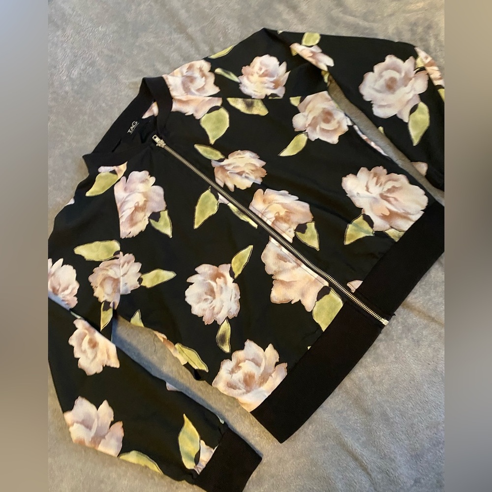 Black sweater with flowers